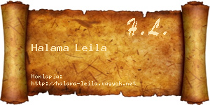 Halama Leila névjegykártya